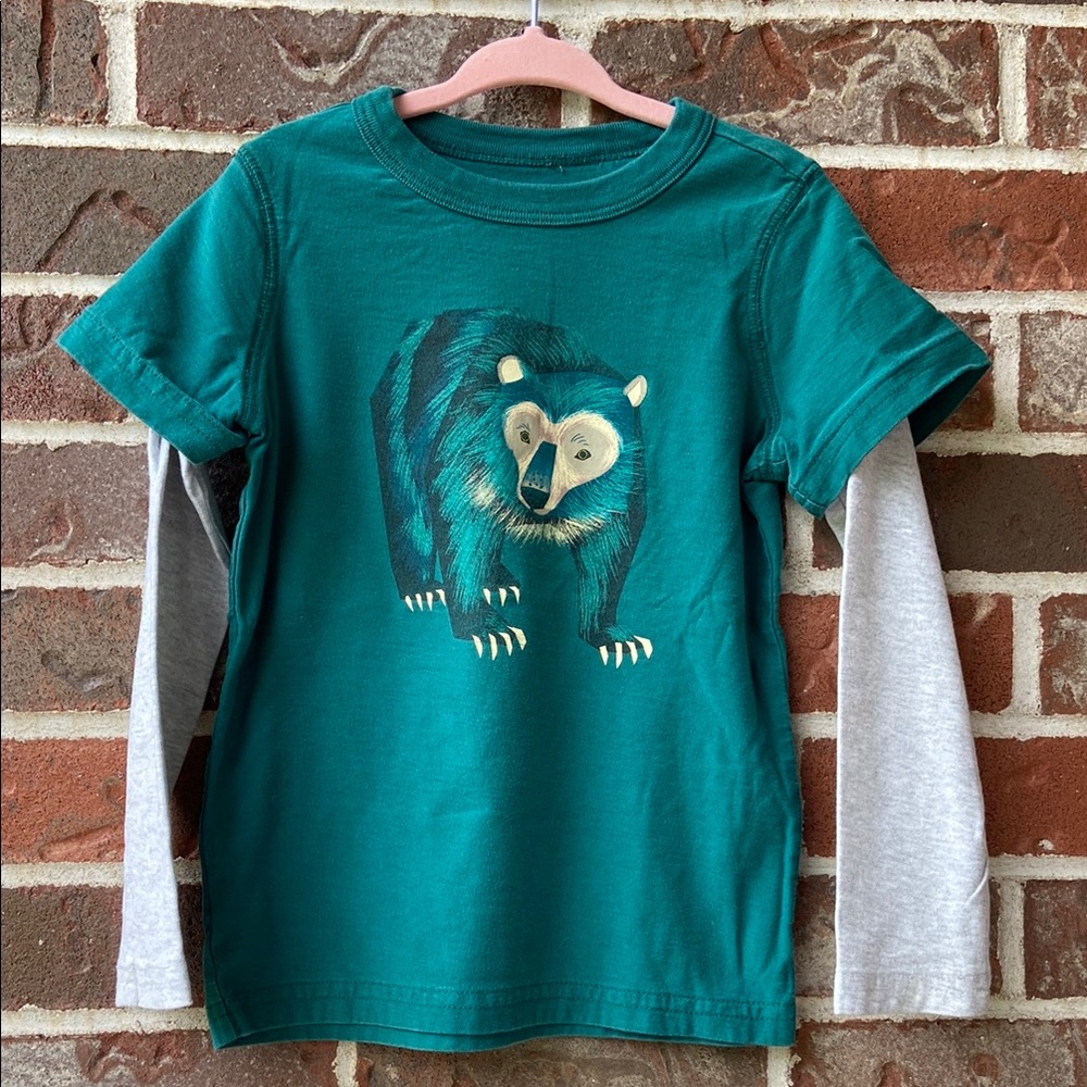 B1G2F 🚨 Tea Collection Teal Bear Long Sleeve Tee